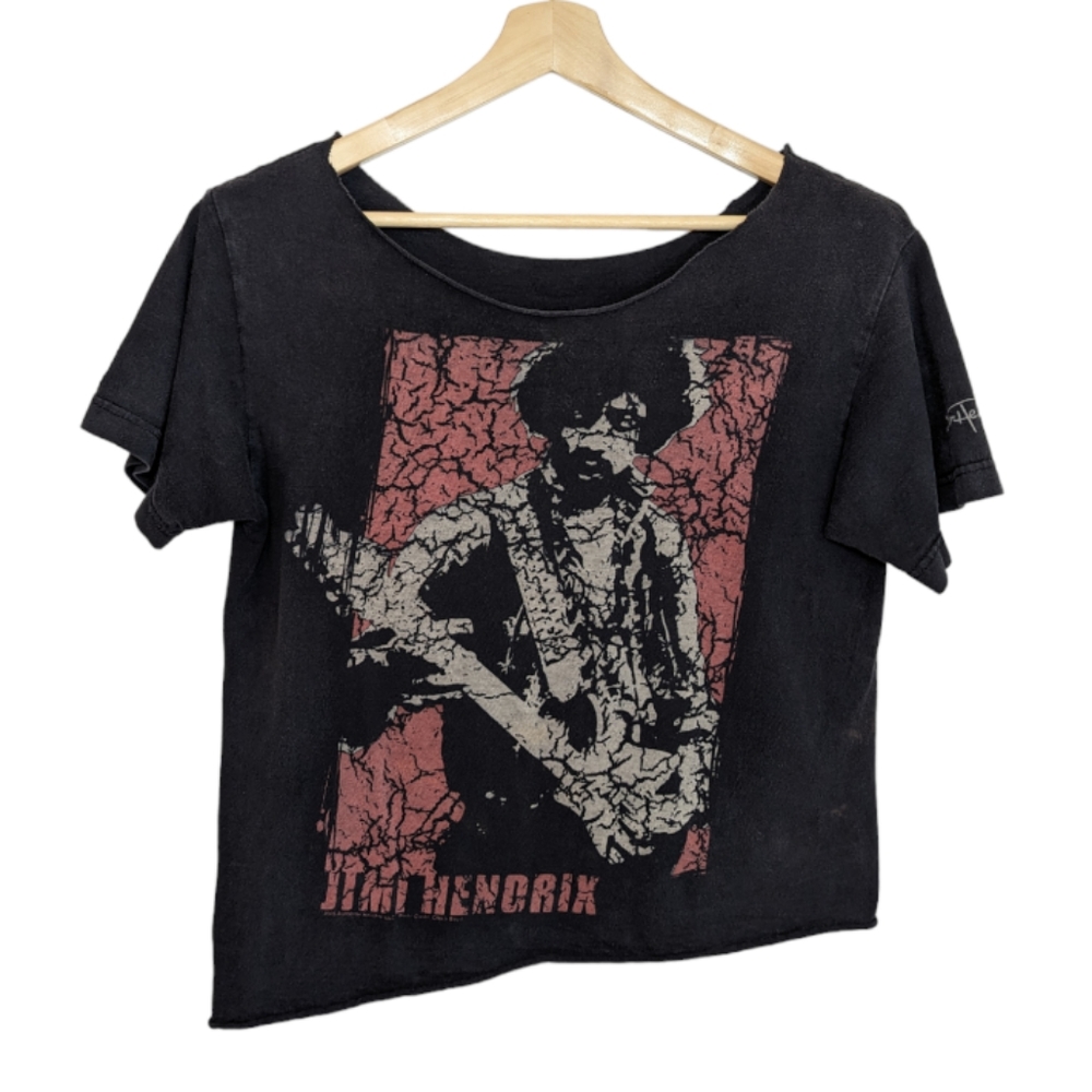 VINTAGE Jimi Hendrix | DIY Neckline& Asymmetrical Hem Cut & Distressed Graphic T